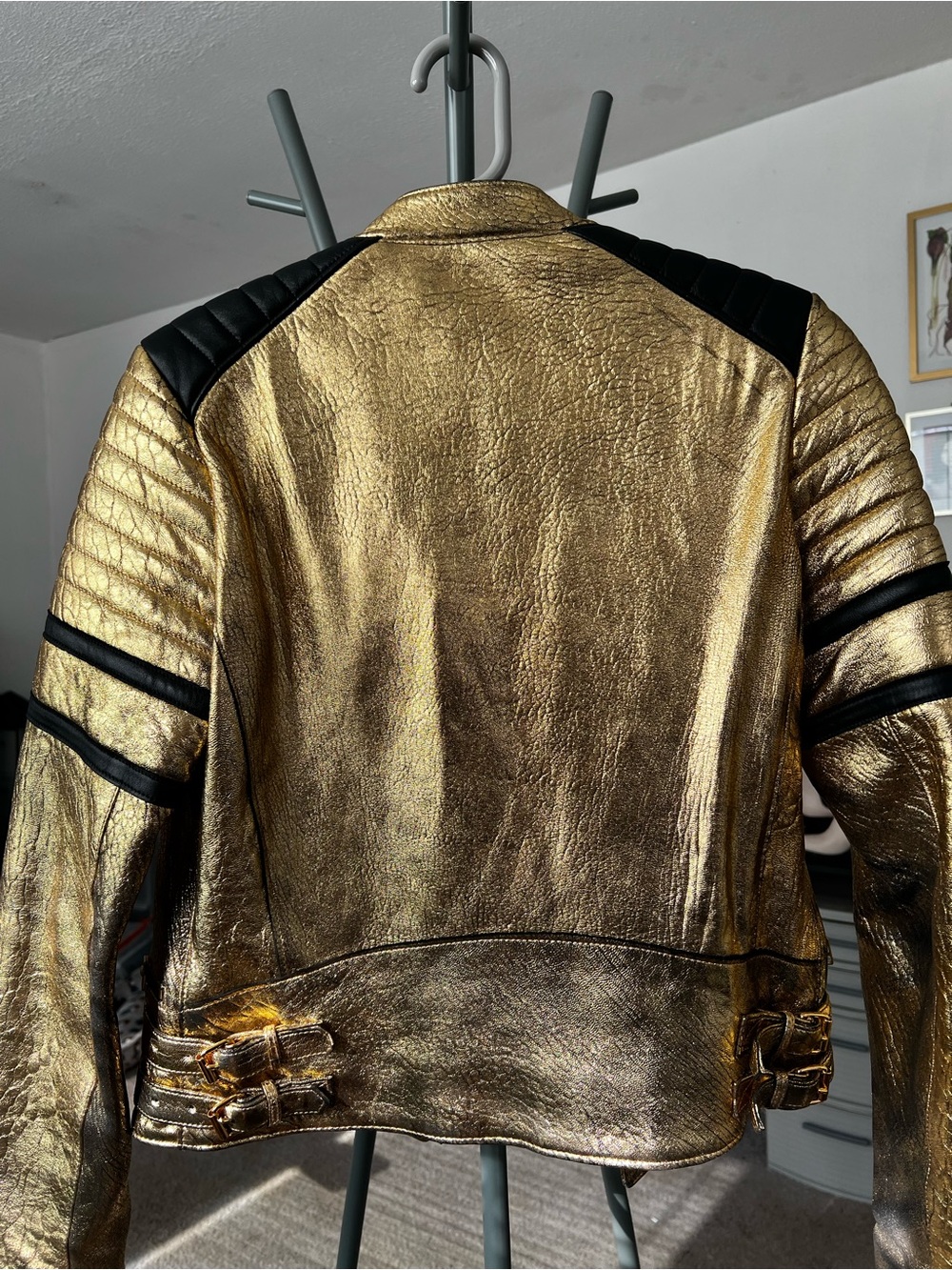 Each x Other Kolkoz Gold Biker Jacket with Black Accents